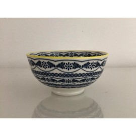 CUCINA TAVOLO Fine Porcelain Blue, White, Yellow Rice or Dessert Bowls