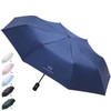 Senshuomy Windproof Travel Umbrella with 8 Sturdy Ribs,Compact and Foldable,One-Touch