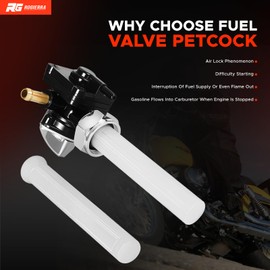 Fuel Valve Petcock with Male Thread Compatible with Harley FLST FXST FXD FLT 1995-2001 | Durable Gas Shut Off Switch | 1 Set Replace 61338-94D
