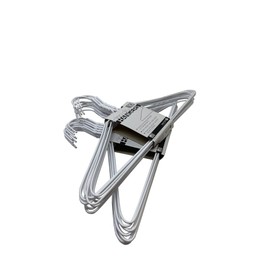 THE UM24 20 Counts Wire Cloth Hangers Galvanized Steel Metal Suit Clothes Hanger with Plastic Coating White Color 16" (40.5Cm) Wide - 13 Gauge