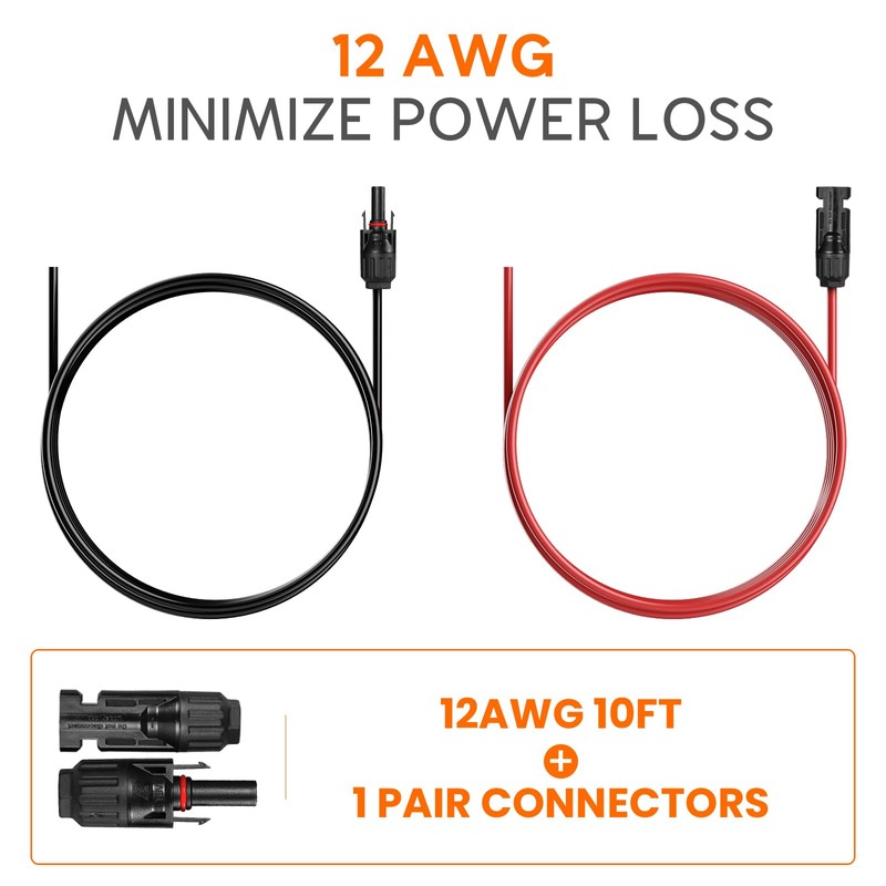 Keshoyal 10ft 12awg Solar Cable Xt60 Charge Extension Cable with