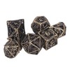 7pcs Copper Dice Set Polyhedral Hollow Clear Number Balancing Table
