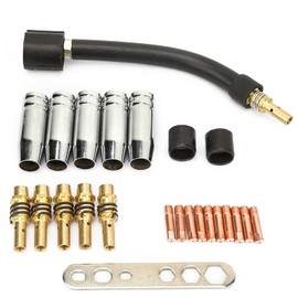 24 Piezas Piezas de Antorcha de Soldadura Punta de Soporte de Punta de Boquilla de Gas Cuello de Cisne para Antorcha de Soldadura MB15 15AK MIG