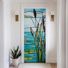 LiveInUrban Self Adhesive Faux Stained Glass Effect Door Mural, Leather