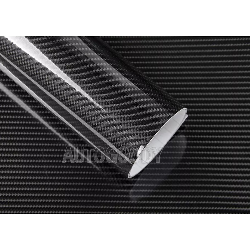 AUTOGOODY 108" x 60" Super Gloss 7D Black Carbon Fiber