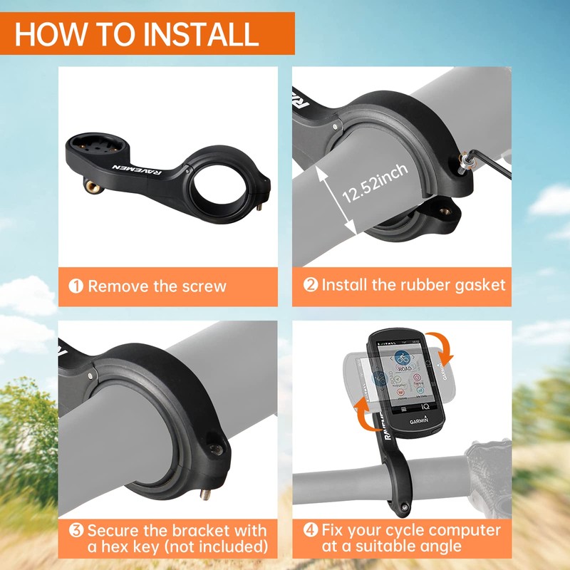 RAVEMEN AOM01 Mount Compatible with Garmin/Coospo/CYCPLUS/iGPSOPORT Bicycle Computer, Compatible with