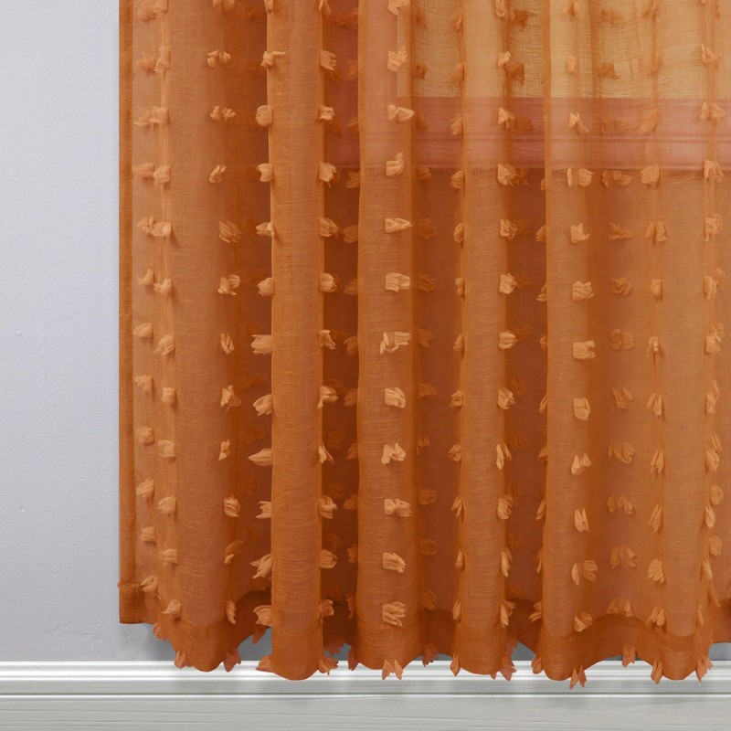 KOUFALL Burnt Orange Curtains 84 Inch Length for Living Room,Bohemian