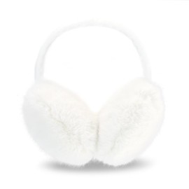 YATANAM Ear Muffs for Women Faux Fur Winter Girls Earmuffs Fluffy Adjustable Ear Warmers Cute Ear Covers (A-white)