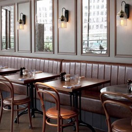 ONEBAO Modern Wall Sconce with Clear Waves Glass Shade Bathroom Vanity Light Fixture Lighting Decorative Wall Lamp for Bedroom Living Room Dining Room