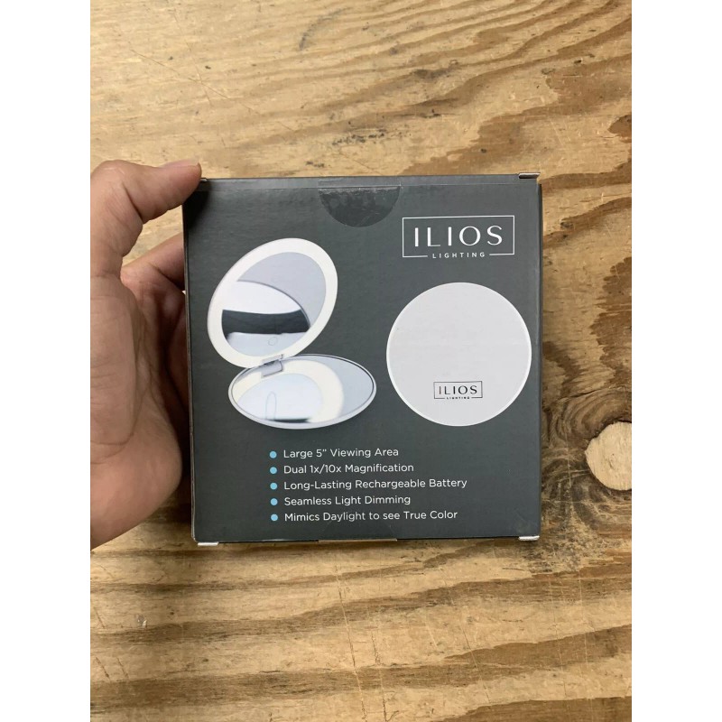 Ilios Lighting LED Compact MIrror with light and 1x and