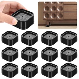 12 Psc Furniture Risers, Stackable Table Risers, Adjustable Bed Risers Desk Leg Risers, for Mattress Table Leg Sofa Tables Washing Machine