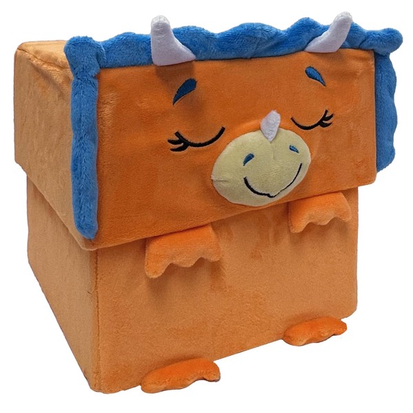 Happy Nappers: Adorable Storables -Dino Triceratops- Brown/Blue- 8” Character Box