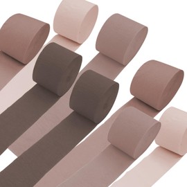 PHITUODA 8 Rolls Rose Gold Streamers 656ft, Rose Gold Crepe Paper Party Streamer Decorations for Wedding Shower/Baby Shower Birthday Valentine's Day/Decorations Party Supplies, 82ft Long