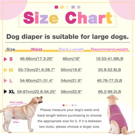 OUOBOB Dog Diapers Female, Washable Onesie Sanitary Pantie with Adjustable Suspender, Dog Period Panties Doggie Diapers, Pet Underwear Female Dog Diapers for Heat Dog Jumpsuit for Large Dogs
