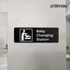 Baby Changing Station Sign, Durable ABS Plastic with Full Adhesive