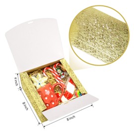 Bumlon White Gift Boxes 10 Pack Gift Box with Lids for Bridesmaid Proposal Paper Box for Presents, Party Favor, Graduation, Holiday, and Brithday… (8x8x4 Inches, Gold)