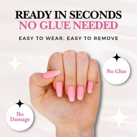 VotreNaeil Perfect Look Press On Nails (Daily) - No Glue and Easy to Remove, 3D Glossy Nail Art for Prom and Party, Nail Kit with Adhesive Tabs, Stick On Fake Nails for Women (24 pcs) (D3)