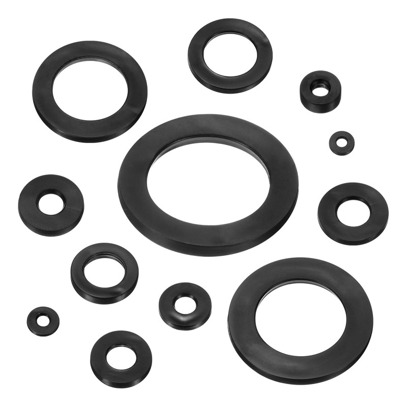 M METERXITY 120-Pack M10 Black Rubber Washer Assorted Kit, 10mm