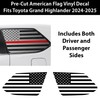 BOGAR TECH DESIGNS Precut Quarter Window American Flag Vinyl Decal