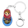DOWAY Enamel Cute Matrushka Figures Dolls Keyring Babushka Wooden Doll