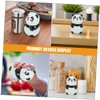 Mikinona 2pcs Ceramic Panda Seasoning Jar Salt Pepper Portable Kitchen