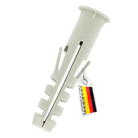 PRIOstahl Expansion dowels nylon dowels all-purpose dowels screw dowels professional dowels 100 x dowels with collar diameter: 6 x 30 mm made of PE quality for mounting in concrete solid brick