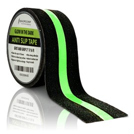 Electrodepot Anti Slip Glow in The Dark Traction Tape 2Inch x 16ft – Heavy Duty Adhesive Grip Non Skid Tape for Stairs Waterproof Safety - Outdoor/Indoor - Neon Strips Walk Black - 1 Pack