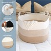 OrganiHaus Large Woven Storage Basket for Blankets and Toys 20"