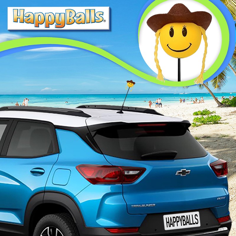 HappyBalls Happy Cowgirl Cowgirl Hat with Braids Car, Truck, SUV