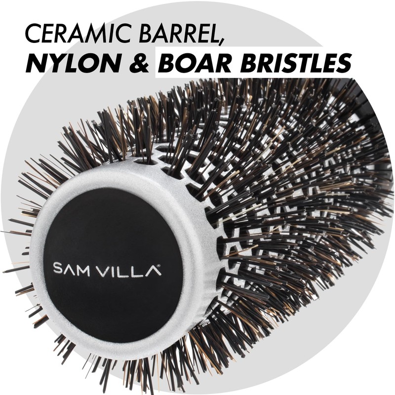 Sam Villa Signature Nylon & Boar Bristle Hair Brush Thermal