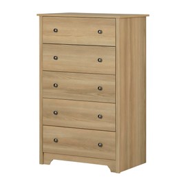 South Shore Vito 5-Drawer Chest Dresser, Natural Ash