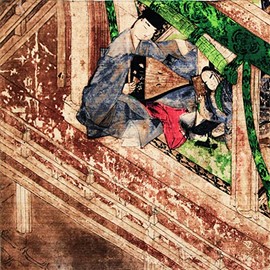 Maruzen Furoshiki Cotton Furoshiki Tale of Genji, Approx. 19.7 x 19.7 inches (50 x 50 cm)