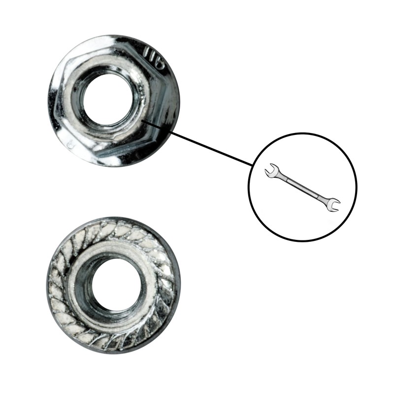 50 x Flange Nuts with Locking Toothing M5 - Serrated