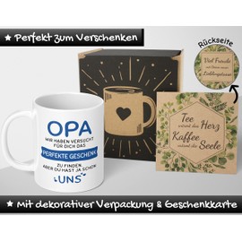 Geschenkideen Opa - Das Perfekte Geschenk Aber Du Hast Ja Uns - Geschenke für Opa - Opa Tasse - Opa Enkel Geschenk Geburtstag - Keramik 330ml