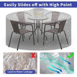 RICHIE Garden Furniture Covers, Waterproof Garden Table Cover, 163 x 71 cm, Outdoor Table Covers for Garden Furniture, Garden Covers, Round, Breathable, Polyethylene for Table (Transparent 163 x 71