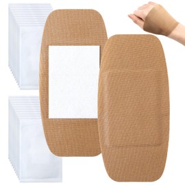 Geiserailie 20 Pcs Extra Large Flexible Adhesive Bandages 6"x3" Fabric Bandages with Non-Stick Pad Latex Free Painless Removal for Wound Care and First Aid