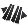 6pcs Window Pillar Post Trim Anti Scratch Glossy Black B