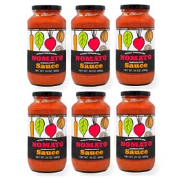 Nom (Nomato Sauce - 6 Pack) |Tomato Free | Gluten Free| Nut Free |Dairy Free | Perfect for pizzas, soups, chili, stews, pasta, beans, meatballs, and meatloafs