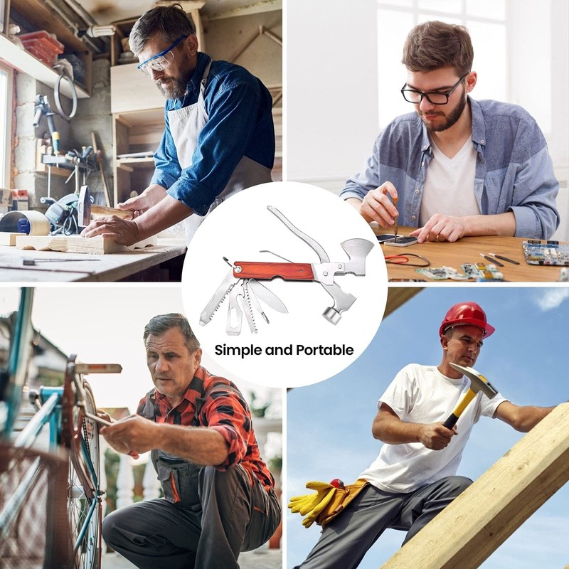 Multitool Camping Gear 12 in 1 Mini Hammer Survival Tool