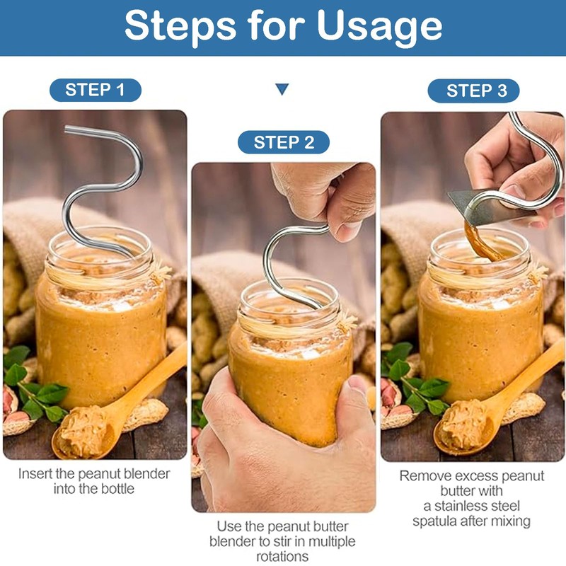 Square Peanut Butter Stirrer Butter Stirring Jam Mixing Tools Stainless