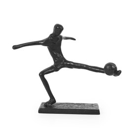 DreamsEden Cast Iron Soccer Player Statue, Abstract Men Playing Soccer Art Decor Metal Sport Figurine Gift Home Decoration