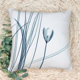 Sladjana Textured Modern Minimalist Pillow Cover with Creative Floral Print, Digital-Printed Square Cushion Cover for Living Room Sofa (22 * 22inch-03028)