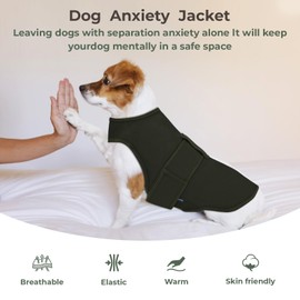 Caslfuca Dog Anxiety Vest Calming Jacket for Small Medium Large Dogs, Dog Shirt Wrap for Indoor Outdoor Fireworks, Thunder, Travel, Separation