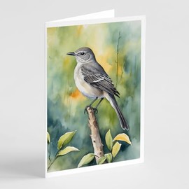 Caroline's Treasures Florida Northern Mockingbird Greeting Cards Pack of 8 Blank Cards with Envelopes Whimsical A7 Size 5x7 Blank Note Cards