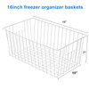 16inch Freezer Wire Storage Organizer Baskets, Household Refrigerator Bins with