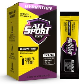 All Sport ELITE - Electrolyte Hydration Performance - Lemon Twist - Singles To Go Powder Packets (10 Sticks)