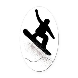 CafePress Snowboarder Oval Car Magnet, Euro Oval Bumper Magnet