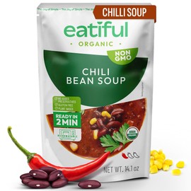 EATIFUL Chilli Soup, Ready To Eat Vegan Chilli Bean Soup, Made With Organic Vegetables, Plant Based, No Added Preservatives, Gluten Free, NON GMO, 14 Ounce (Pack of 1)