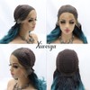 Xiweiya Deep Curly Hair Long Ombre Dark Blue Green Wavy