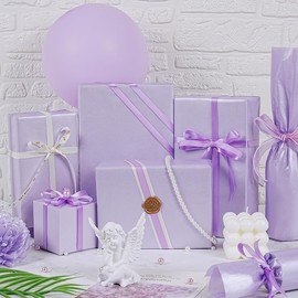 60 Wrapping Paper Tissue Paper, Purple Tissue Paper Packaging Material, Shimmering Metallic Craft Paper, Tissue Paper with Mother of Pearl, Shiny Wrapping Paper for Birthdays, Christmas, 50 x 35 cm